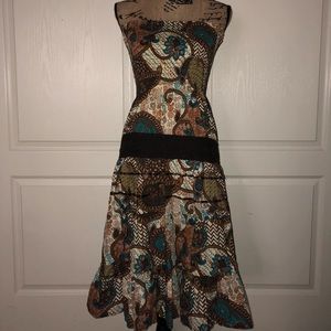 Strapless Printed Dress